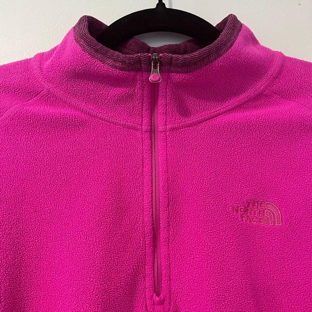The North Face Purple Fleece Quarter Zip Pullover size Large - Picture 2 of 4